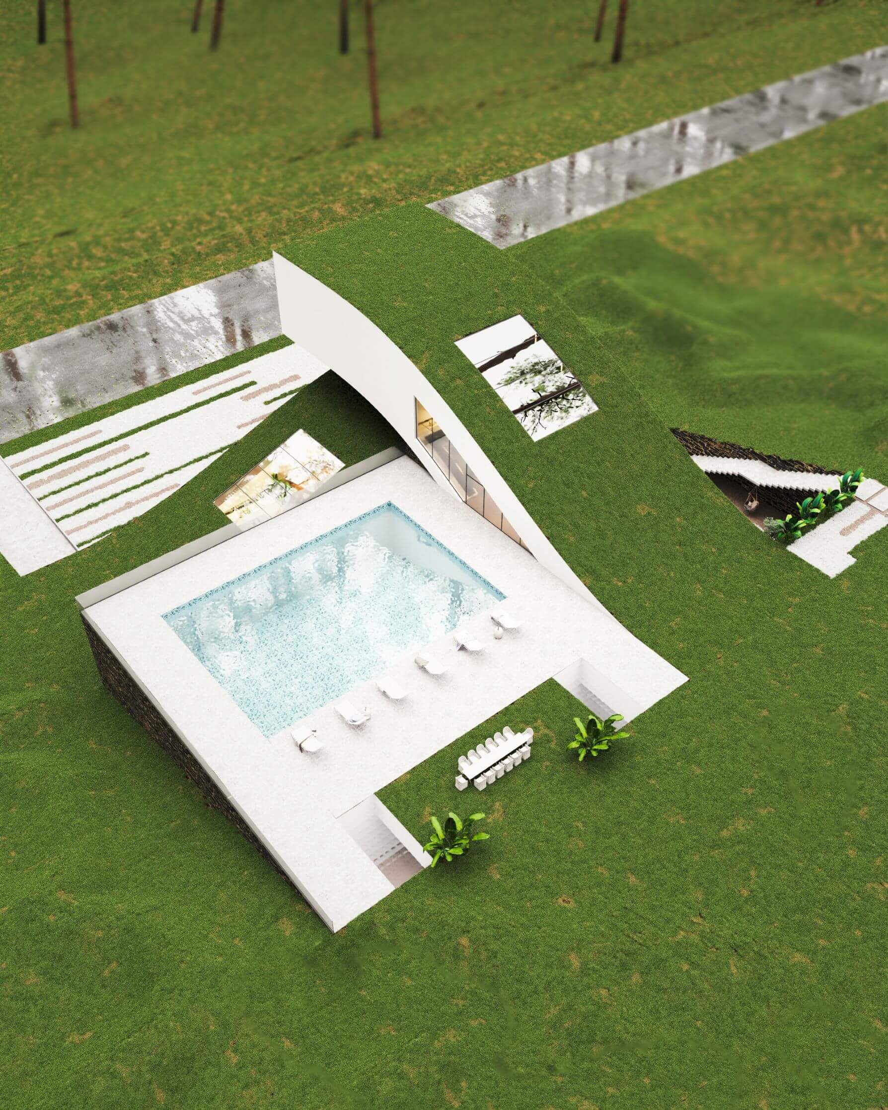 private villa with swimming pool